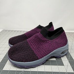 NWOT Slow Man Women's Walking Mesh SlipOn Air Cushion Sock Shoes Sz 8.5 (OEFNMY)
